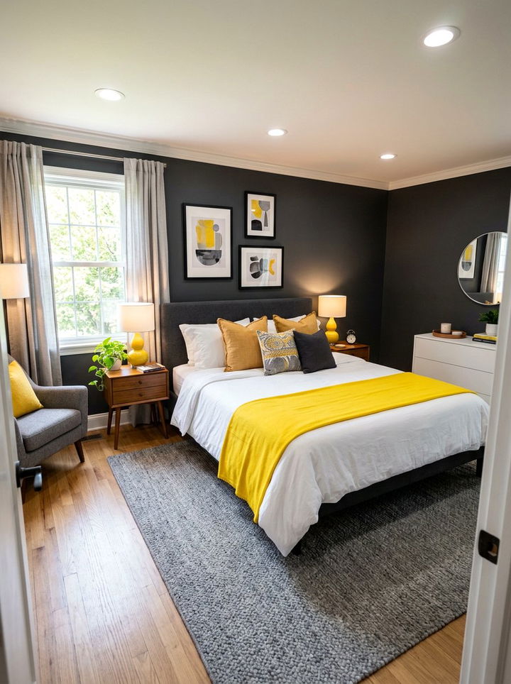 Gray And Yellow Bedroom - 30 modern gray bedroom ideas