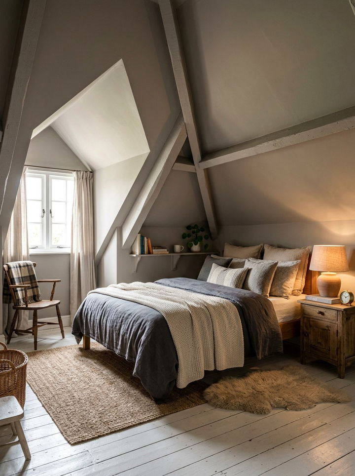 Gray Attic Bedroom - 30 warm gray bedroom ideas