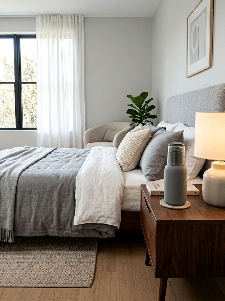 Gray Bedside Carafe - 30 gray bedroom accessories ideas