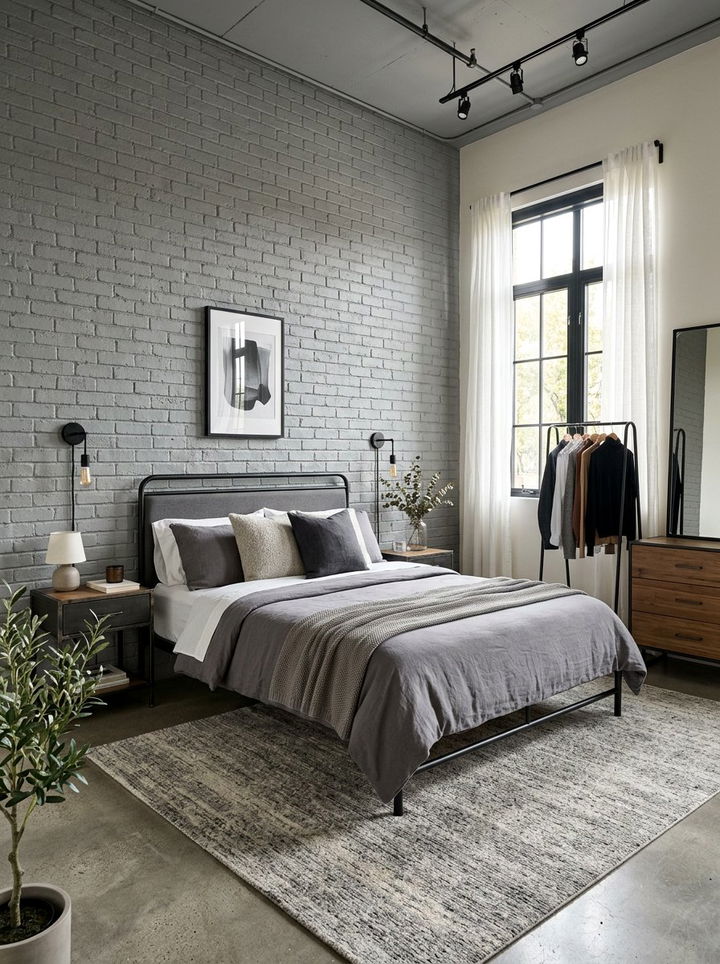 Gray Brick Wall Bedroom - 30 modern gray bedroom ideas