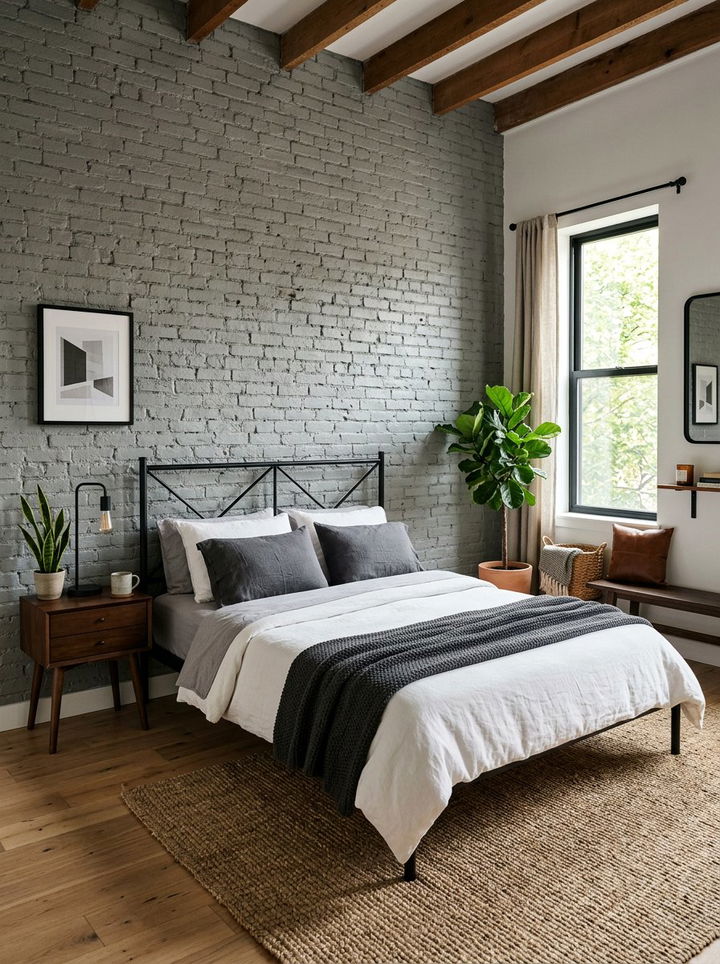 Gray Brick Wall Bedroom - 30 gray bedroom ideas