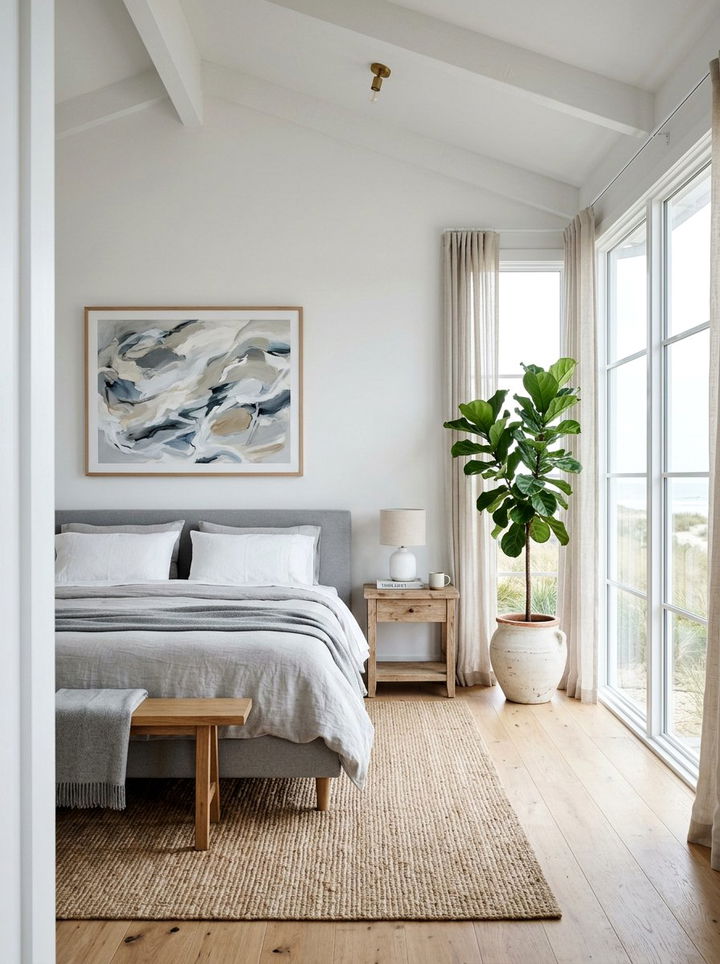 Gray Coastal Minimalism Bedroom - 30 coastal gray bedroom ideas