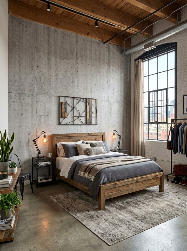 Gray Concrete Effect Wallpaper - 30 bedroom accent wall wallpapers