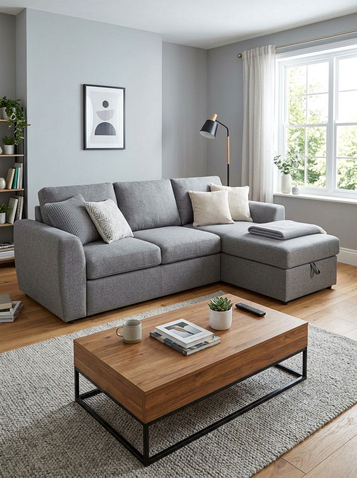 Gray Fabric Corner Sofa Bed - 30 bedroom sofa bed ideas
