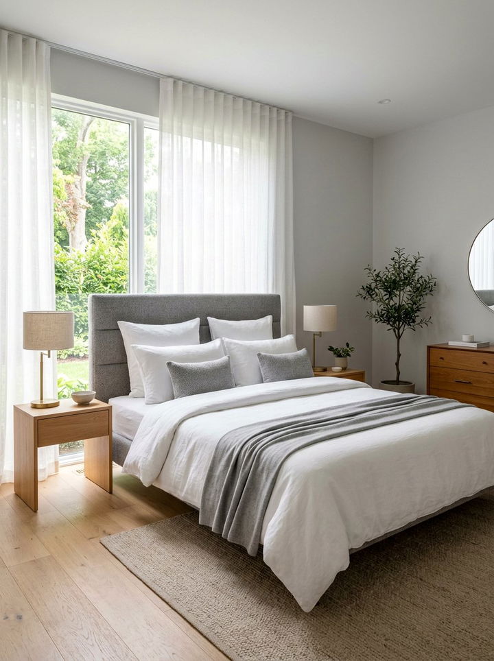 Gray Fabric Headboard - 30 bedroom padded headboards