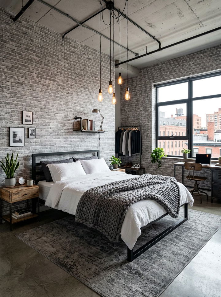 Gray Faux Brick Wallpaper - 30 bedroom removable wallpapers