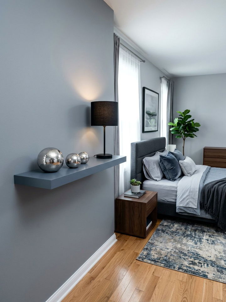 Gray Floating Shelf - 30 bedroom floating shelves