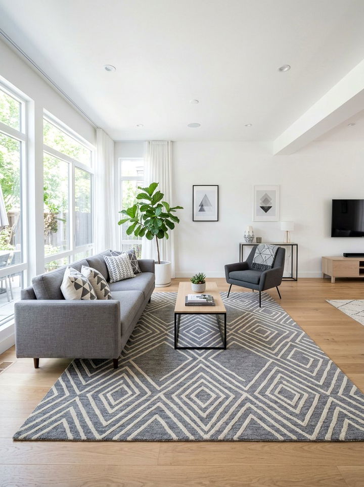 Gray Geometric Pattern Decor - 30 gray bedroom decor ideas