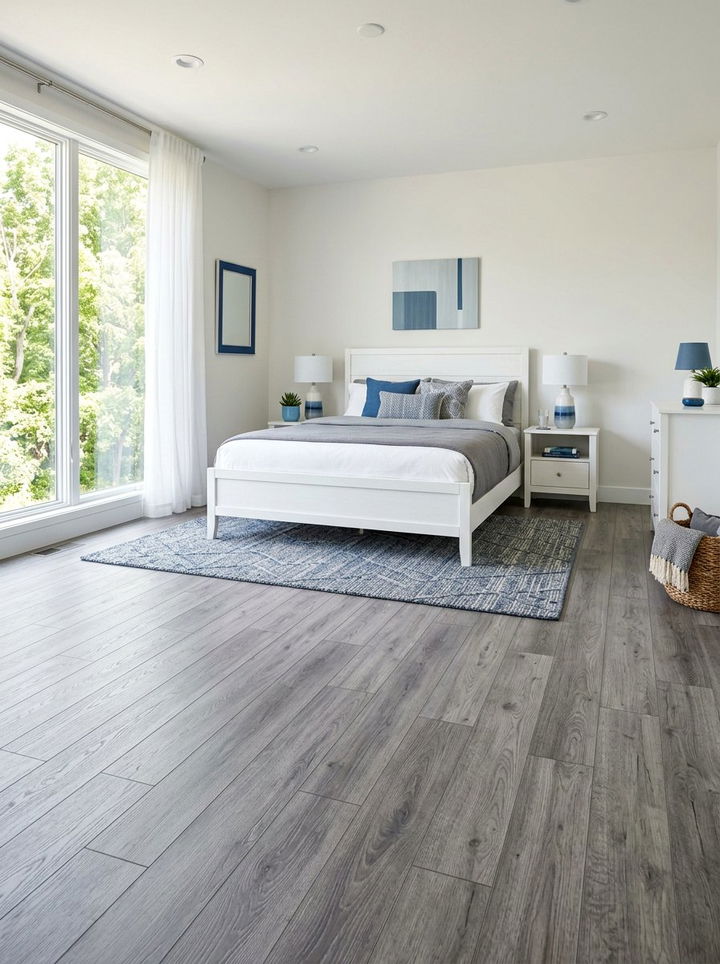 Gray Laminate Wood Flooring - 30 bedroom flooring ideas