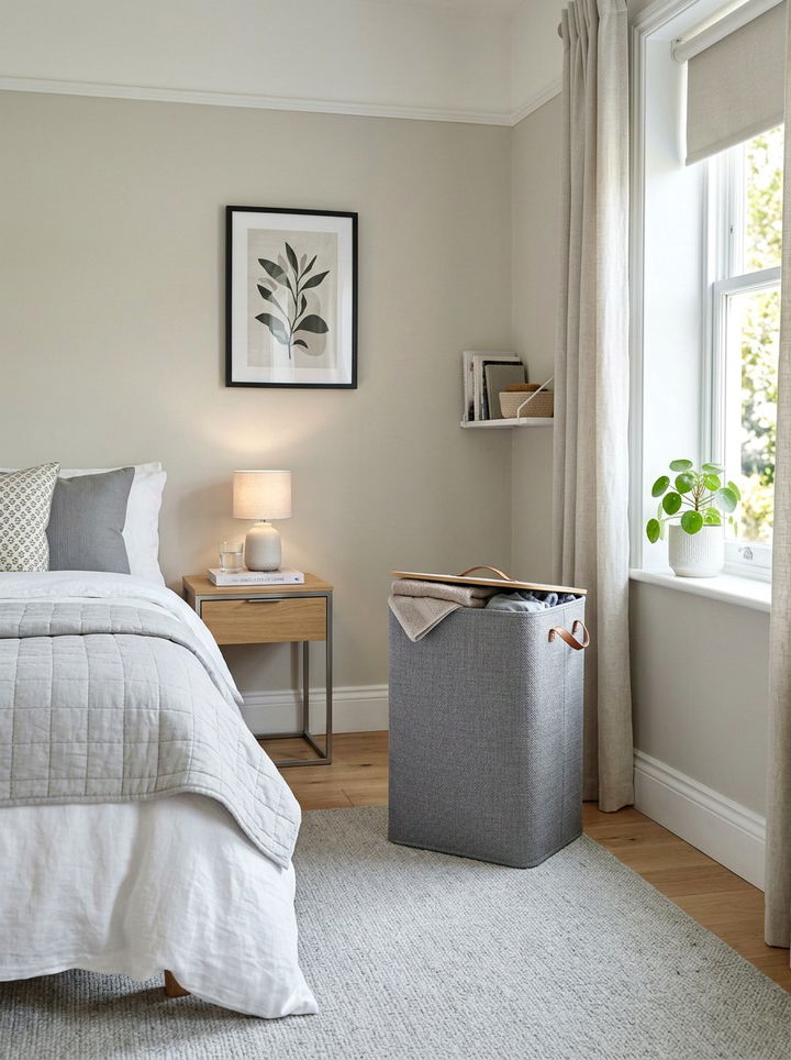 Gray Laundry Hamper - 30 gray bedroom accessories ideas