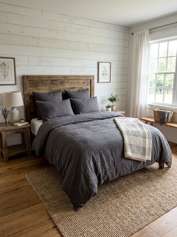 Gray Linen Bedding Farmhouse Style - 30 bedroom gray bedding ideas