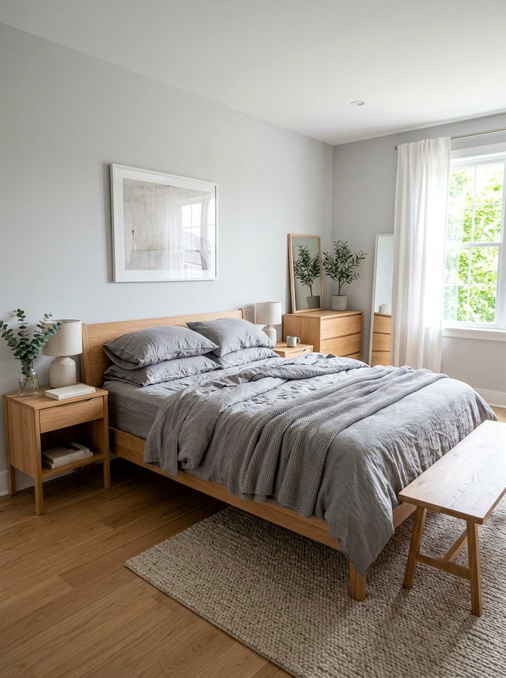 Gray Linen Minimalist Bedroom - 30 minimalist gray bedroom ideas