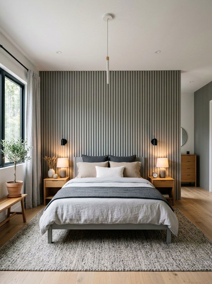 Gray Scandinavian Bedroom Slatted Wood - 30 scandinavian gray bedroom ideas