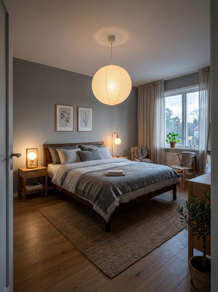 Gray Scandinavian Bedroom Soft Lighting - 30 scandinavian gray bedroom ideas