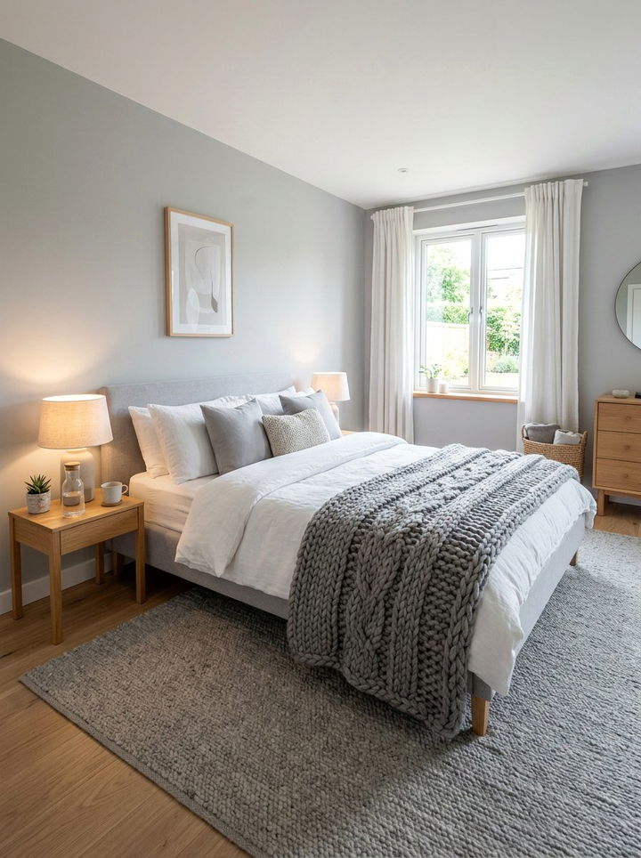 Gray Scandinavian Bedroom Wool Throw - 30 scandinavian gray bedroom ideas