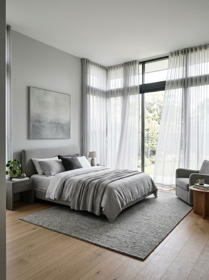 Gray Sheer Curtain Bedroom - 30 contemporary gray bedroom ideas