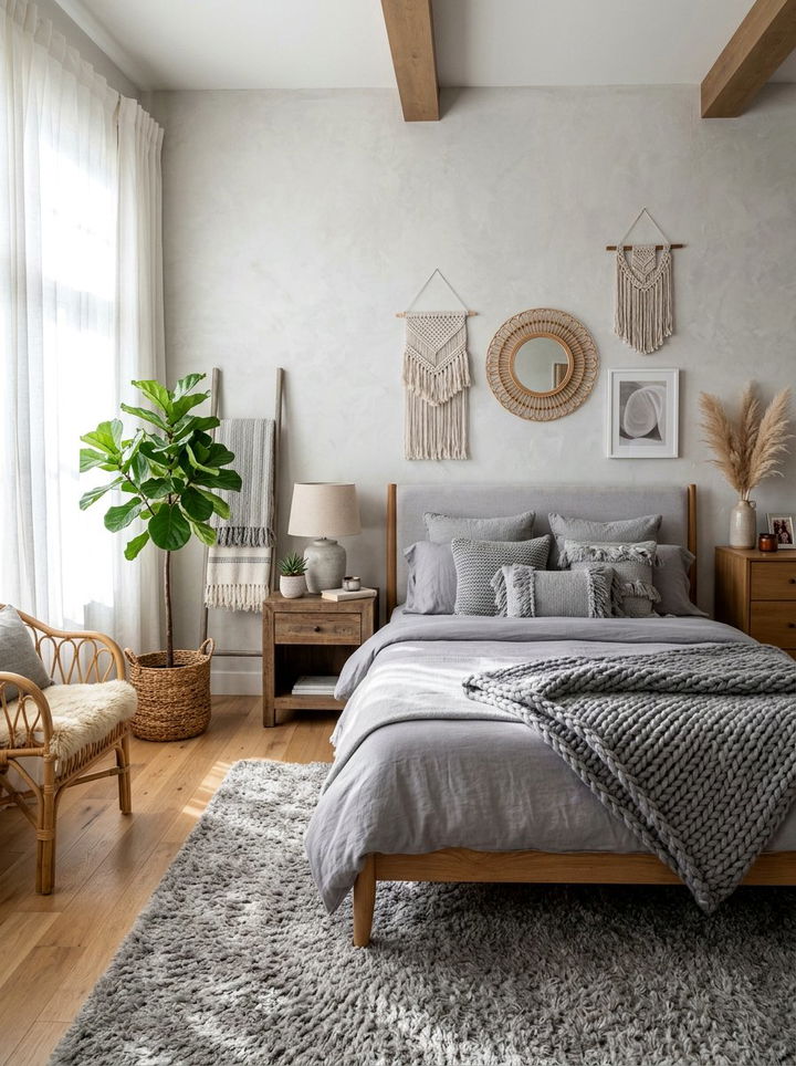 30 Bohemian Gray Bedroom Ideas for a Modern, Chic Sanctuary