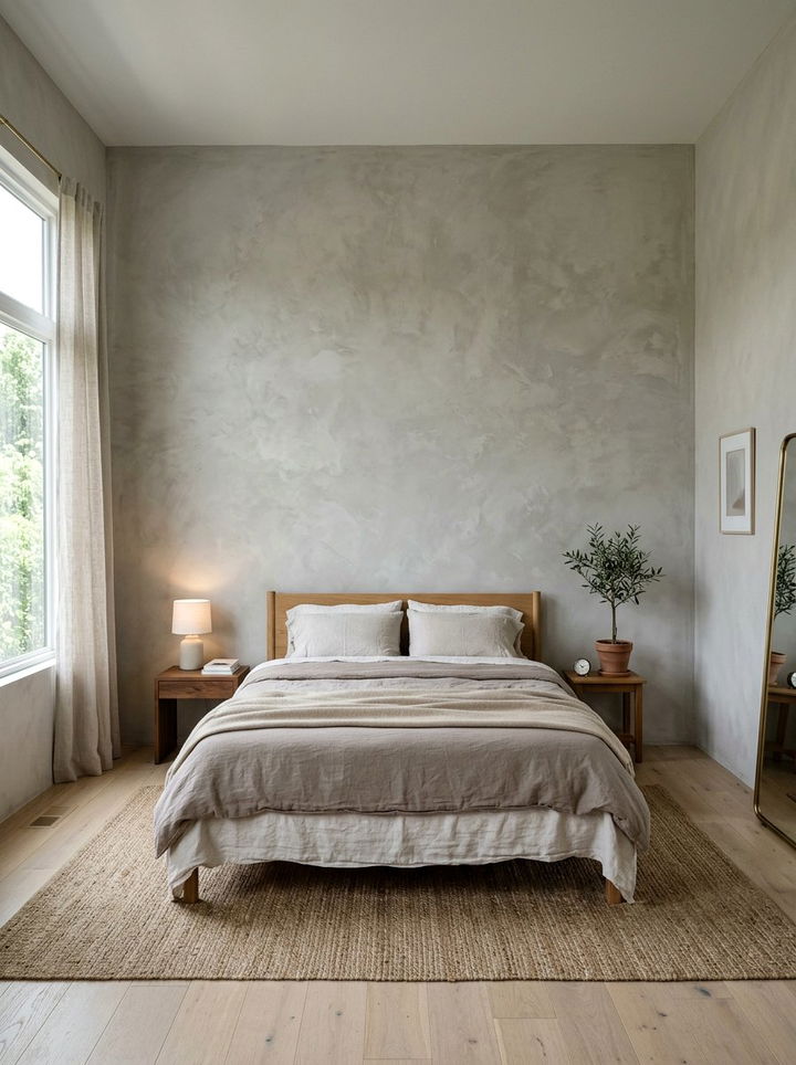 Gray Textured Wall Bedroom - 30 minimalist gray bedroom ideas