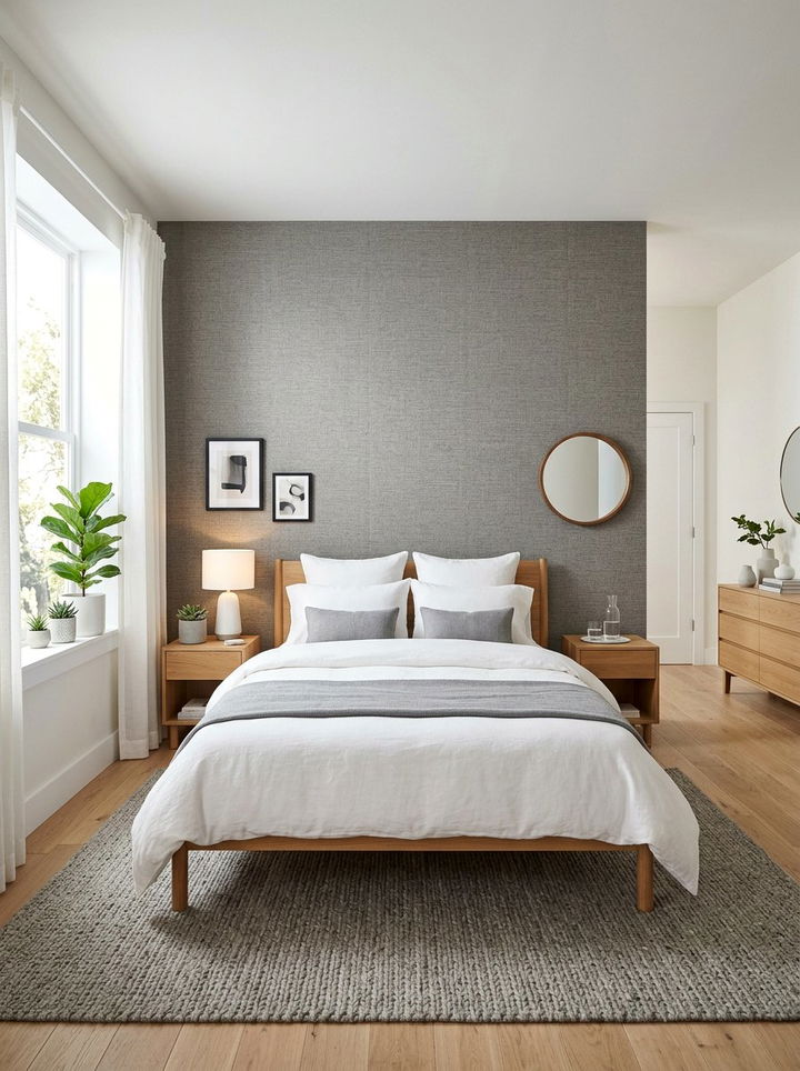 Gray Textured Wallpaper - 30 gray bedroom accessories ideas