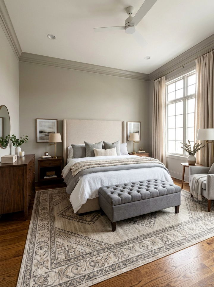 Gray Tufted Ottoman - 30 gray bedroom accessories ideas