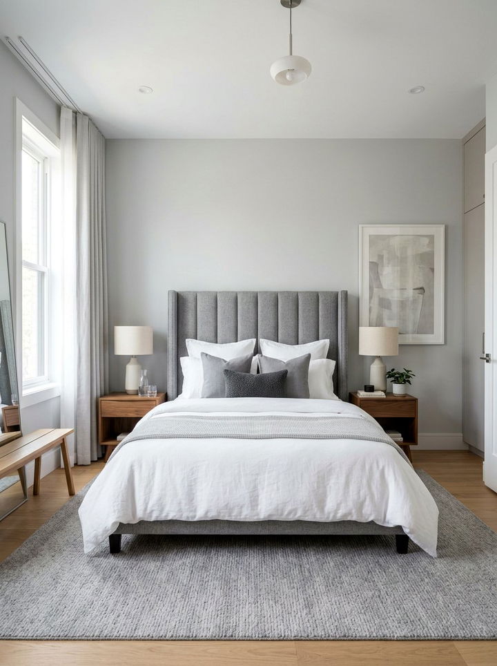 Gray Upholstered Headboard Bedroom - 30 modern gray bedroom ideas