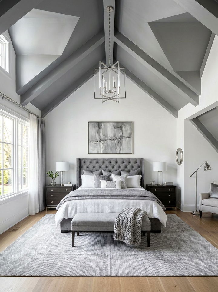 Gray Vaulted Ceiling Bedroom - 30 bedroom vaulted ceiling ideas