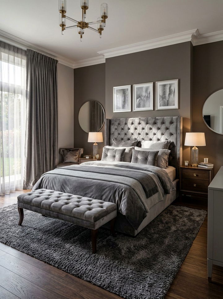 Gray Velvet Master Bedroom - 30 contemporary gray bedroom ideas