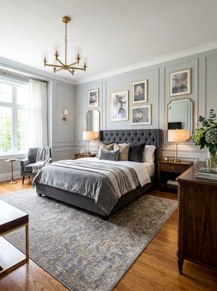Gray and Gold Bedroom - 30 elegant bedroom ideas
