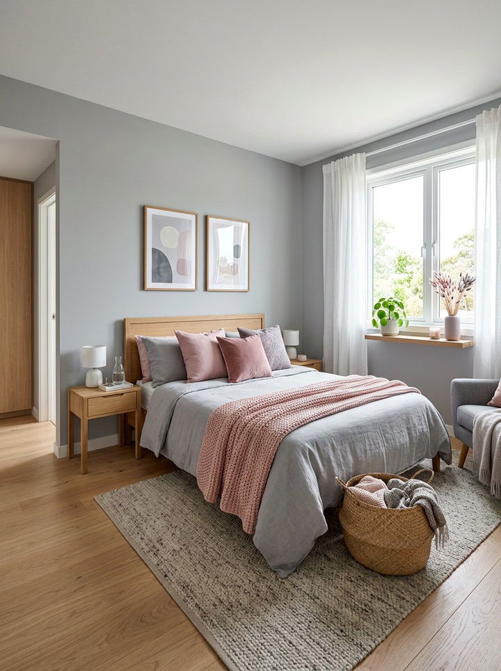 Gray and Pink Decor - 30 gray bedroom decor ideas