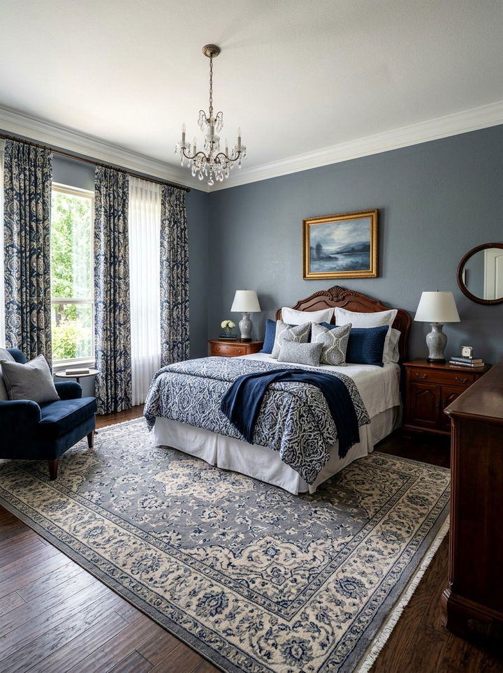 Gray and blue traditional bedroom - 30 traditional gray bedroom ideas
