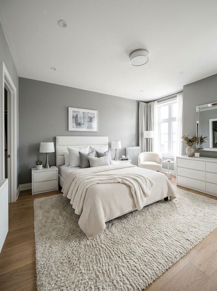 Gray and white bedroom - 30 cool tone bedroom ideas