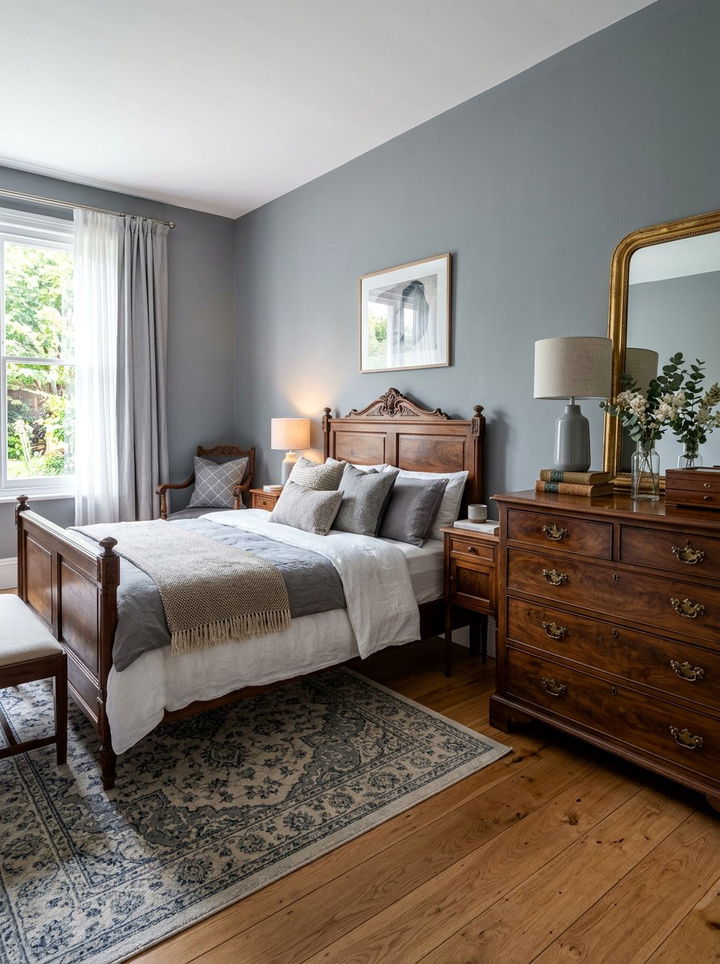 Gray bedroom antique furniture - 30 traditional gray bedroom ideas