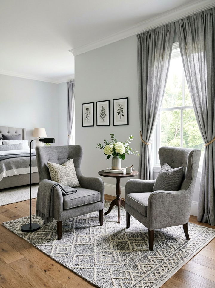 Gray bedroom sitting area - 30 traditional gray bedroom ideas