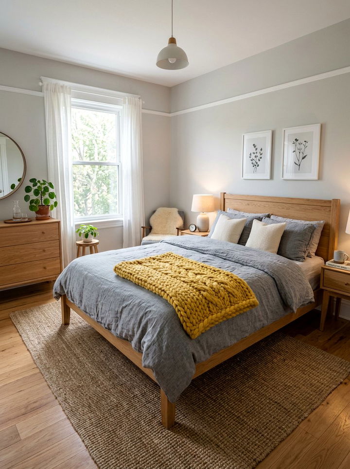 Gray linen bedding yellow throw blankets - 30 gray yellow bedroom ideas