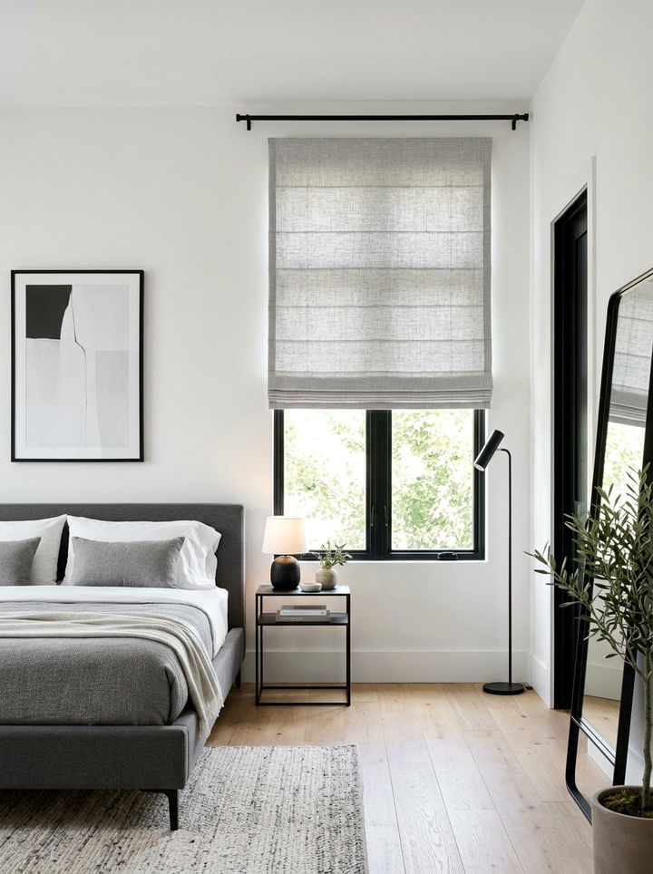 Gray roman shades - 30 bedroom roman shades