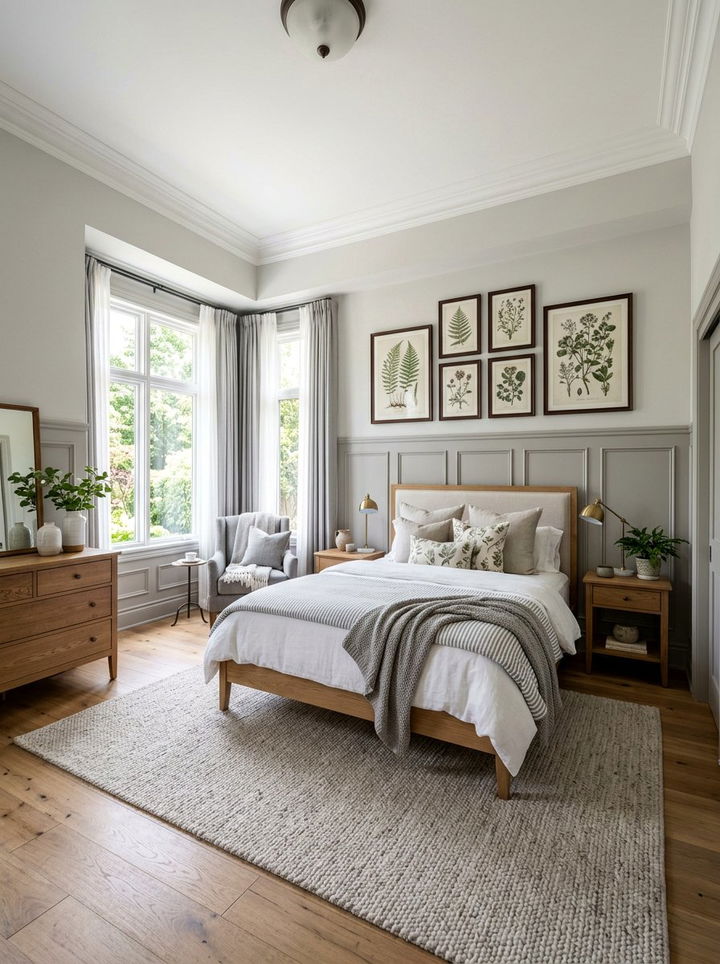 Gray wainscoting master bedroom - 30 traditional gray bedroom ideas