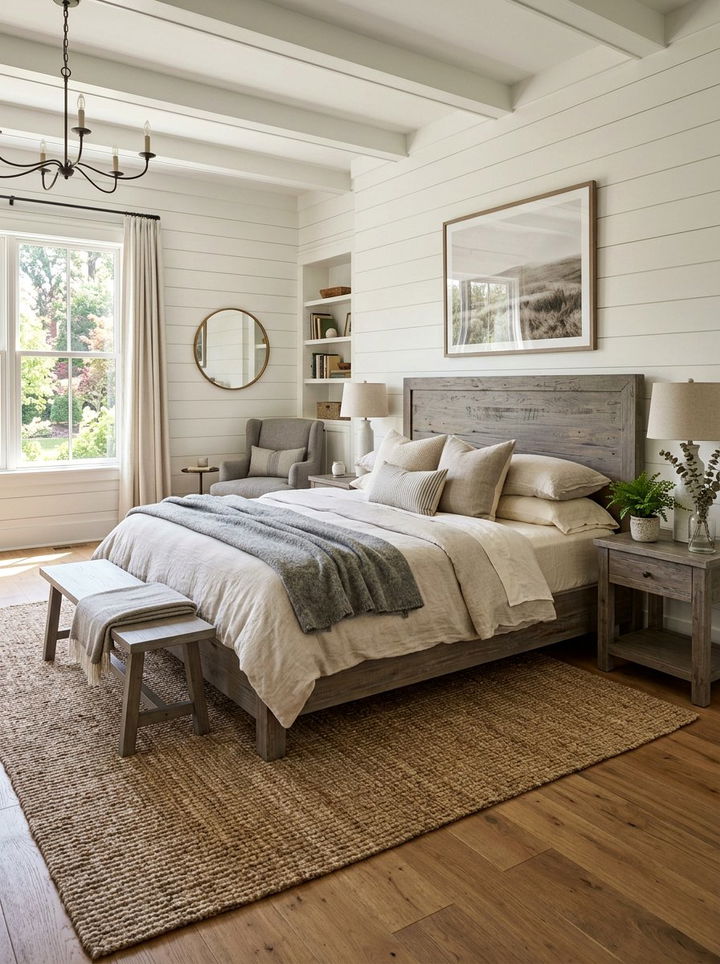 Gray wash wood bed frame - 30 bedroom gray furniture ideas