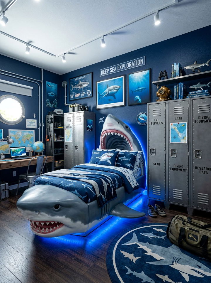 Great Shark Bedroom - 30 animal themed bedroom ideas