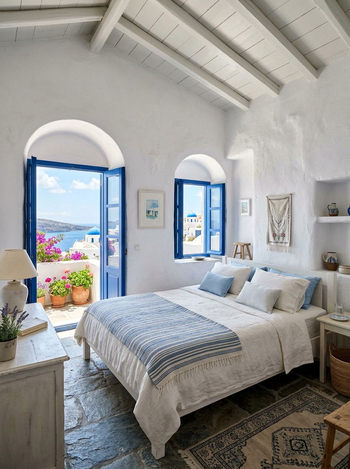 Greek Island Decor - 30 travel themed bedroom ideas