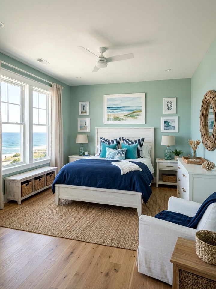 Green And Blue Coastal Bedroom - 30 coastal green bedroom ideas