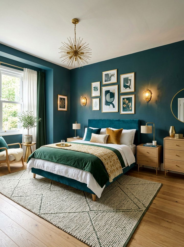 Green And Gold Scandinavian Bedroom - 30 scandinavian green bedroom ideas