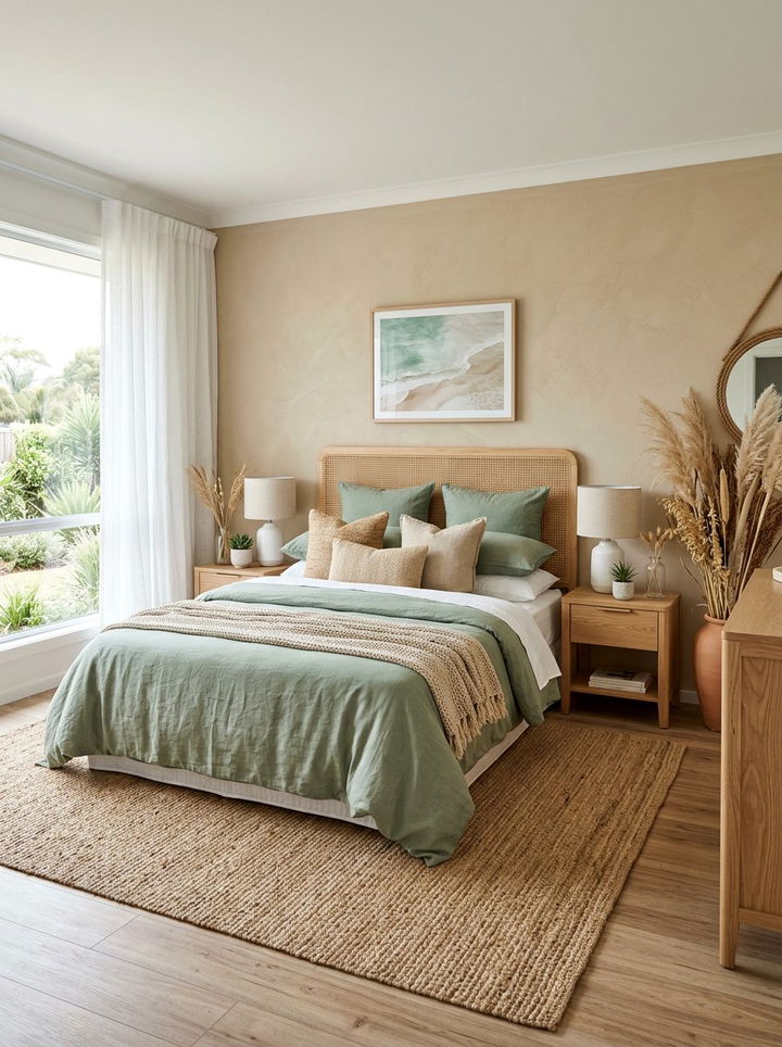 Green And Sand Color Bedroom - 30 coastal green bedroom ideas