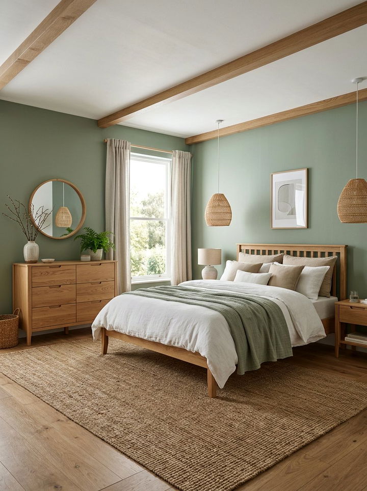 Green And Wood Scandinavian Bedroom - 30 scandinavian green bedroom ideas