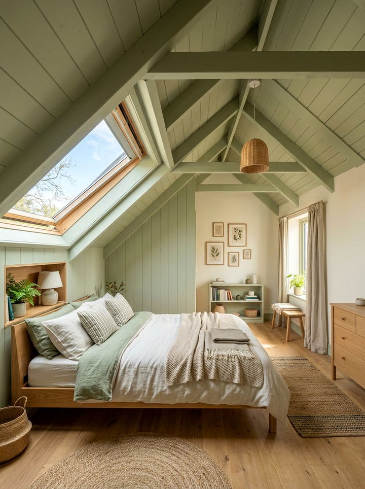 Green Attic Scandinavian Bedroom - 30 scandinavian green bedroom ideas
