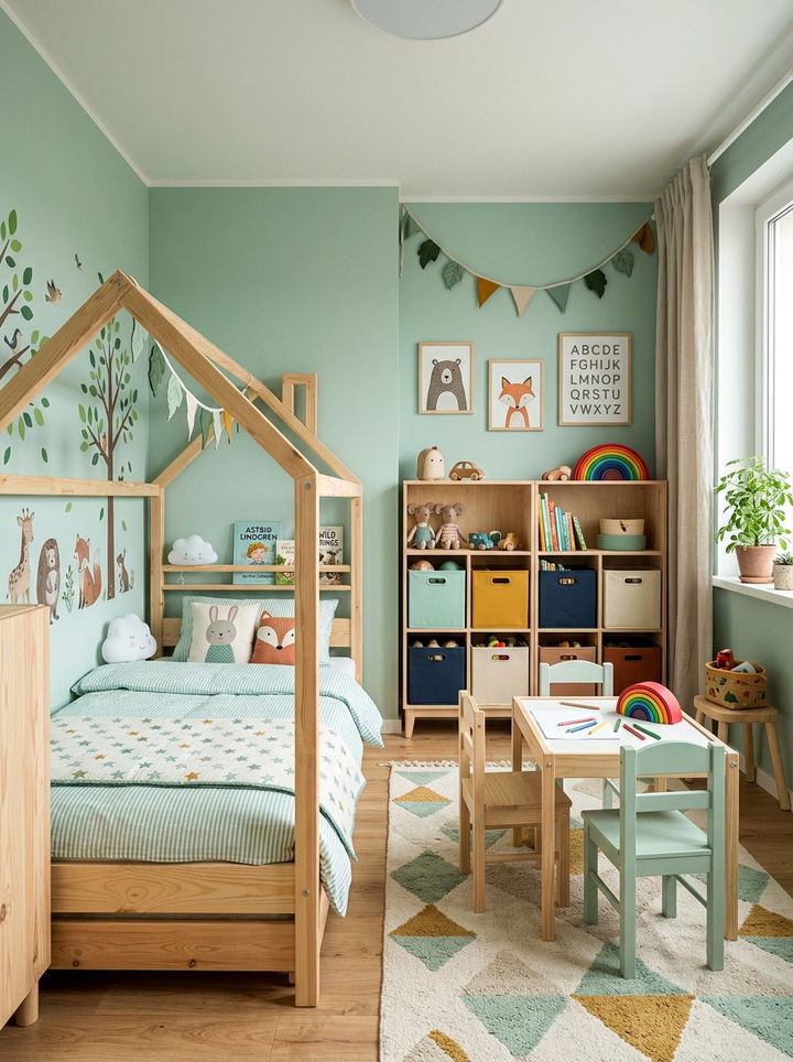 Green Kids Scandinavian Bedroom - 30 scandinavian green bedroom ideas