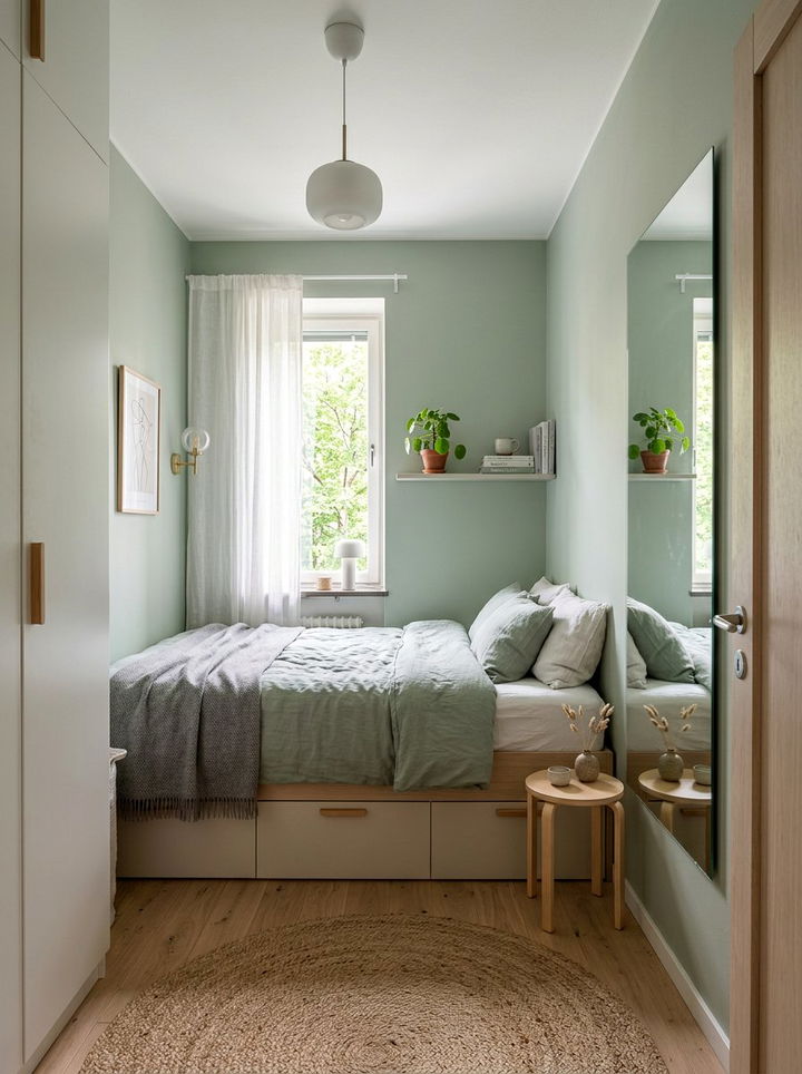 Green Small Scandinavian Bedroom - 30 scandinavian green bedroom ideas