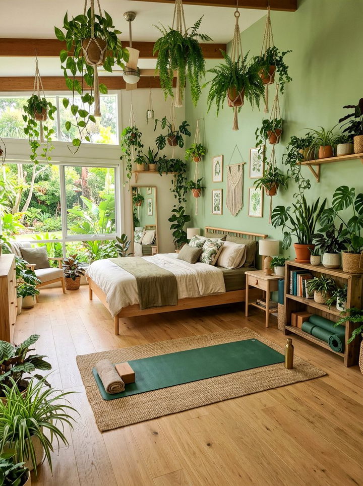 Green Yoga Bedroom - 30 yoga bedroom ideas