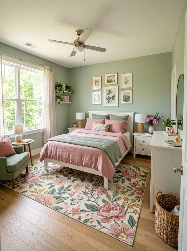 Green and pink bedroom - 30 contemporary green bedroom ideas