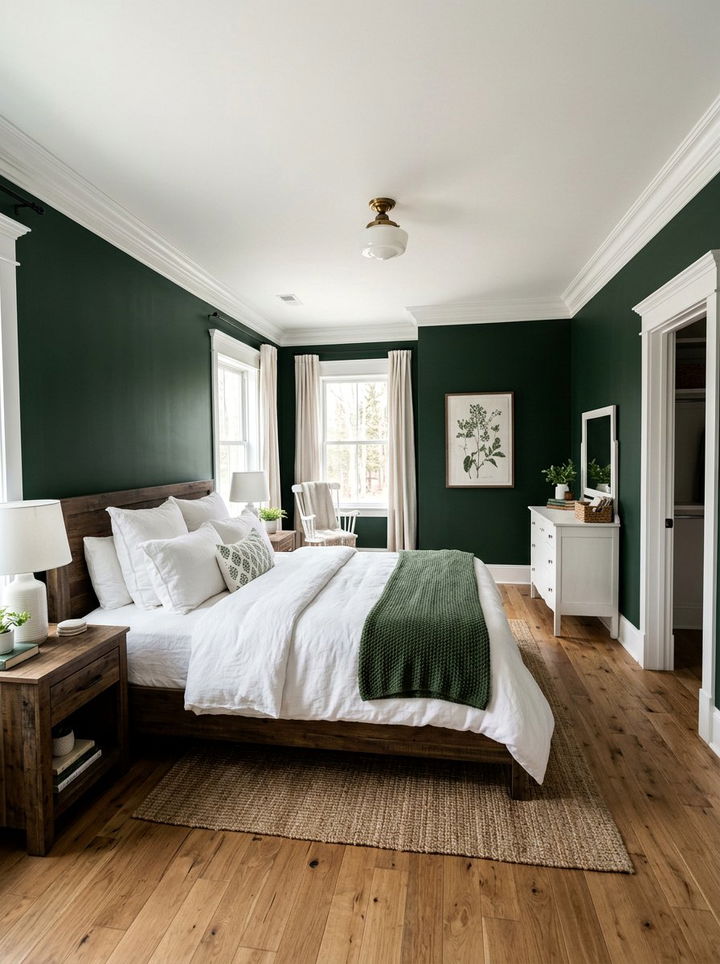30 Cozy Farmhouse Green Bedroom Ideas for a Rustic Touch