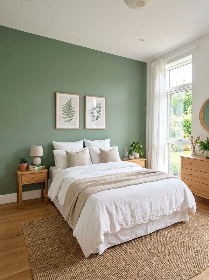 Green wall bedroom - 30 meditation bedroom ideas